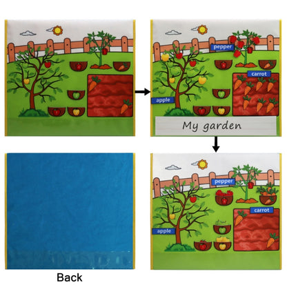 Story Theme Portable Felt Board Classroom Desktop Auxiliary Teaching Aids, Fruit Vegetable Theme, Marine Life Theme