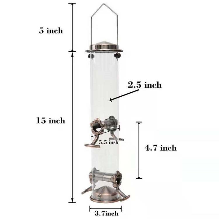 Outdoor Garden Hanging Metal Bird Automatic Feeder, Hanging Metal Bird Feeder