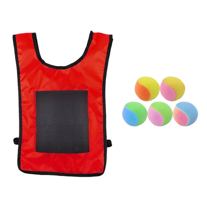 Children Dodgeball Vest For Parent-child Outdoor Games With 5 Balls, Small (Red), Small (Blue), Small (Yellow), Small (Orange), Small (Green), Large (Red), Large (Blue), Large (Yellow), Large (Orange), Large (Green), Small + 5 Tails (Red)