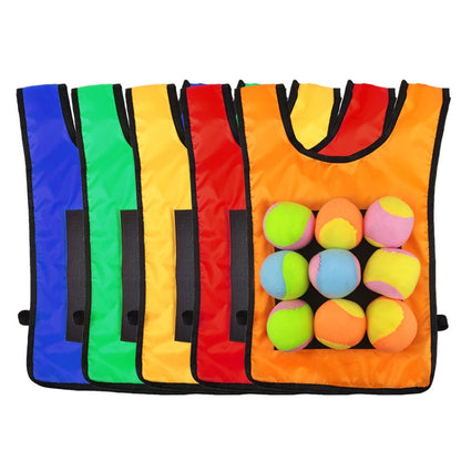 Children Dodgeball Vest For Parent-child Outdoor Games With 5 Balls, Small (Red), Small (Blue), Small (Yellow), Small (Orange), Small (Green), Large (Red), Large (Blue), Large (Yellow), Large (Orange), Large (Green), Small + 5 Tails (Red)