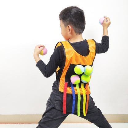 Children Dodgeball Vest For Parent-child Outdoor Games With 5 Balls, Small (Red), Small (Blue), Small (Yellow), Small (Orange), Small (Green), Large (Red), Large (Blue), Large (Yellow), Large (Orange), Large (Green), Small + 5 Tails (Red)