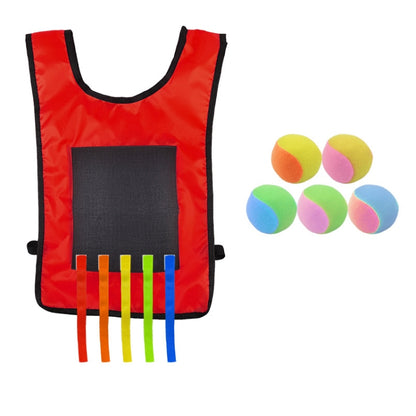 Children Dodgeball Vest For Parent-child Outdoor Games With 5 Balls, Small (Red), Small (Blue), Small (Yellow), Small (Orange), Small (Green), Large (Red), Large (Blue), Large (Yellow), Large (Orange), Large (Green), Small + 5 Tails (Red)