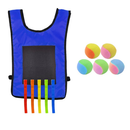 Children Dodgeball Vest For Parent-child Outdoor Games With 5 Balls, Small (Red), Small (Blue), Small (Yellow), Small (Orange), Small (Green), Large (Red), Large (Blue), Large (Yellow), Large (Orange), Large (Green), Small + 5 Tails (Red)