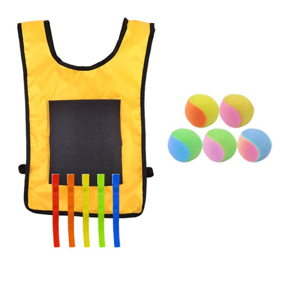 Children Dodgeball Vest For Parent-child Outdoor Games With 5 Balls, Small (Red), Small (Blue), Small (Yellow), Small (Orange), Small (Green), Large (Red), Large (Blue), Large (Yellow), Large (Orange), Large (Green), Small + 5 Tails (Red)