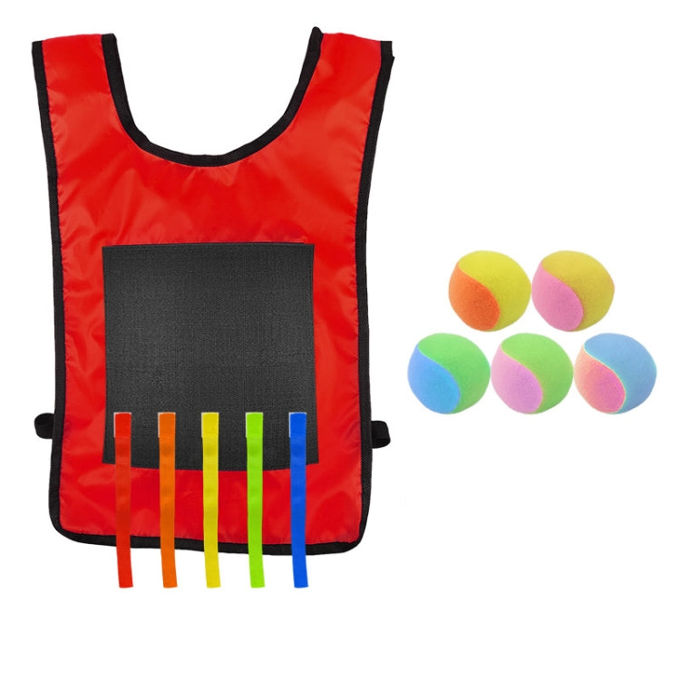 Children Dodgeball Vest For Parent-child Outdoor Games With 5 Balls, Small (Red), Small (Blue), Small (Yellow), Small (Orange), Small (Green), Large (Red), Large (Blue), Large (Yellow), Large (Orange), Large (Green), Small + 5 Tails (Red)