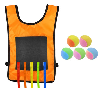 Children Dodgeball Vest For Parent-child Outdoor Games With 5 Balls, Small (Red), Small (Blue), Small (Yellow), Small (Orange), Small (Green), Large (Red), Large (Blue), Large (Yellow), Large (Orange), Large (Green), Small + 5 Tails (Red)