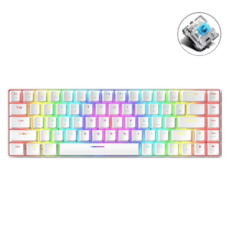 ZIYOU LANG T8 68 Keys RGB Luminous Gaming Mechanical Keyboard, Cable Length:1.6m, T8 White Green Shaft, T8 White Red Shaft, T8 Blue Green Shaft, T8 Pink Green Shaft, T8 Black Green Shaft, T8 Black Tea Shaft
