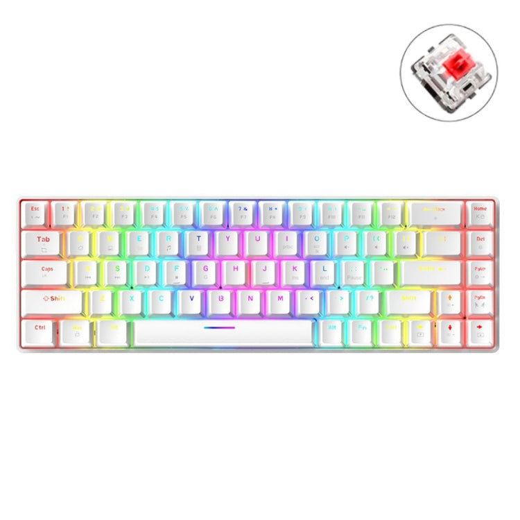 ZIYOU LANG T8 68 Keys RGB Luminous Gaming Mechanical Keyboard, Cable Length:1.6m, T8 White Green Shaft, T8 White Red Shaft, T8 Blue Green Shaft, T8 Pink Green Shaft, T8 Black Green Shaft, T8 Black Tea Shaft