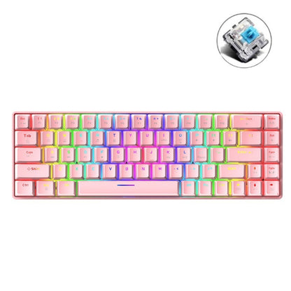 ZIYOU LANG T8 68 Keys RGB Luminous Gaming Mechanical Keyboard, Cable Length:1.6m, T8 White Green Shaft, T8 White Red Shaft, T8 Blue Green Shaft, T8 Pink Green Shaft, T8 Black Green Shaft, T8 Black Tea Shaft