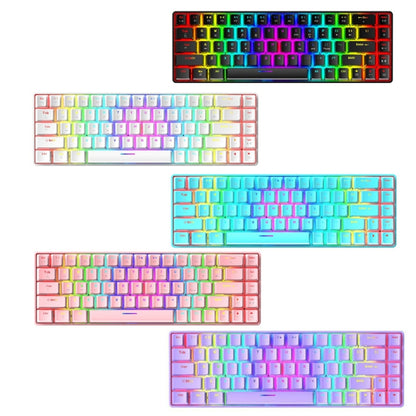 ZIYOU LANG T8 68 Keys RGB Luminous Gaming Mechanical Keyboard, Cable Length:1.6m, T8 White Green Shaft, T8 White Red Shaft, T8 Blue Green Shaft, T8 Pink Green Shaft, T8 Black Green Shaft, T8 Black Tea Shaft
