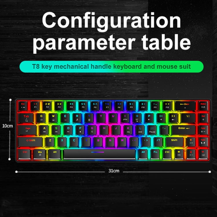 ZIYOU LANG T8 68 Keys RGB Luminous Gaming Mechanical Keyboard, Cable Length:1.6m, T8 White Green Shaft, T8 White Red Shaft, T8 Blue Green Shaft, T8 Pink Green Shaft, T8 Black Green Shaft, T8 Black Tea Shaft
