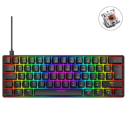 ZIYOU LANG T60 62-Key RGB Luminous Mechanical Wired Keyboard, Cable Length:1.5m, T60 Black Green Shaft, T60 Black Tea Shaft, T60 White Green Shaft, T60 White Red Shaft, T60 Blue Green Shaft, T60 Blue Red Shaft