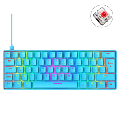 ZIYOU LANG T60 62-Key RGB Luminous Mechanical Wired Keyboard, Cable Length:1.5m, T60 Black Green Shaft, T60 Black Tea Shaft, T60 White Green Shaft, T60 White Red Shaft, T60 Blue Green Shaft, T60 Blue Red Shaft