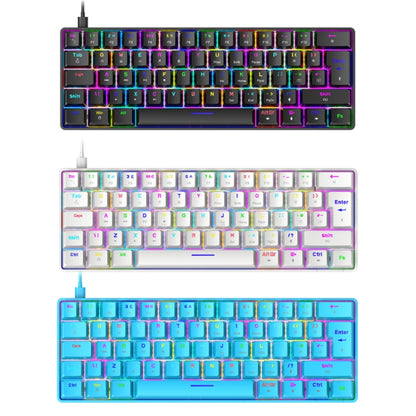 ZIYOU LANG T60 62-Key RGB Luminous Mechanical Wired Keyboard, Cable Length:1.5m, T60 Blue Red Shaft, T60 Black Green Shaft, T60 Black Tea Shaft, T60 White Green Shaft, T60 White Red Shaft, T60 Blue Green Shaft