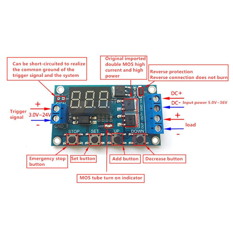 Automotive Delay Switch Module High Power MOS Control Automatic Timing