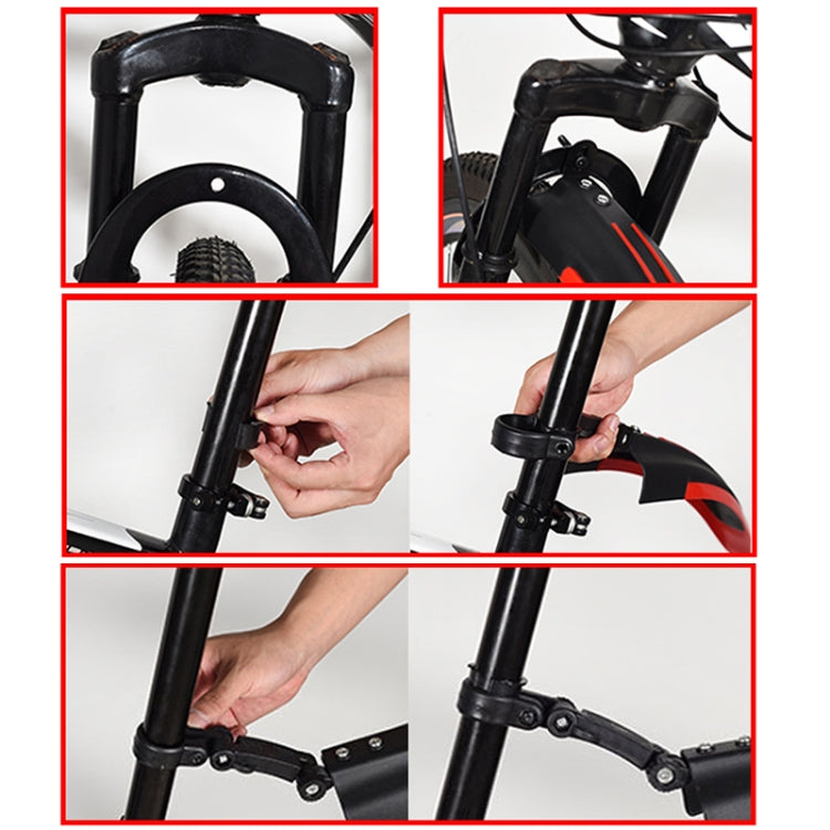 1 Set  Dual Color Bicycle Mudguard Mountain Bike Fenders Set, Black Red, All Black, Dark Blue, Black Light Blue, Black Green, Black and White, Dark Grey, Black Yellow