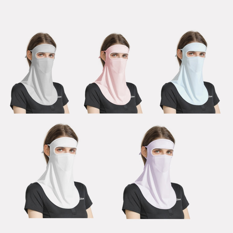 GOLOVEJOY Summer Ice Silk Sunscreen Face Shield  Ladies Outdoor Neck Protection Veil, Neck Protection White, Neck Protection Pink, Neck Protection Gray, Neck Protection Blue