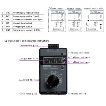 4-20mA 0-10V  Signal Generator Adjustable Voltage Current Simulator, Without Battery