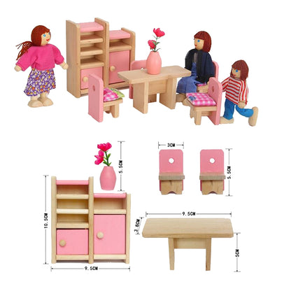 Pretend Play Mini Simulation Children Small Furniture Doll House Toy, Restaurant, Kitchen, Living Room, Bedroom, Bathroom