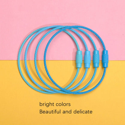 20 PCS Colorful Paint Steel Wire Rope Car Key Ring DIY Accessories, Car Key Ring