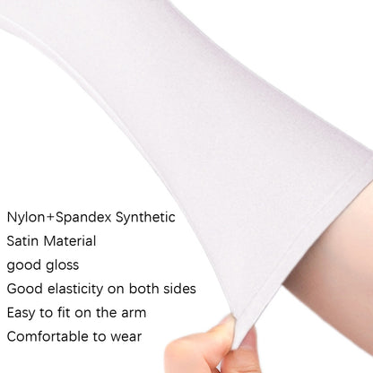 1pair Bride Gloves Satin Long Vintage Travel Sunscreen Dress Wedding Gloves
