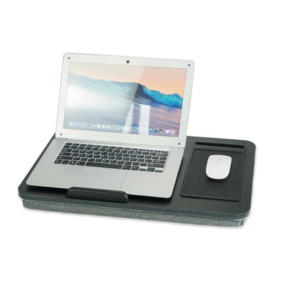 HQ-401 Bed Multifunctional Lazy Desk, Log, Black Wood