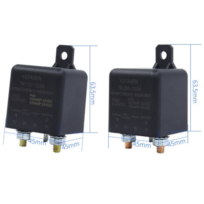 YQTANEN Small Volume Wide Voltage Dual Battery Isolator, Current:, 100A, 200A