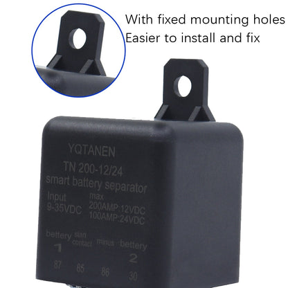 YQTANEN Small Volume Wide Voltage Dual Battery Isolator, Current:, 100A, 200A