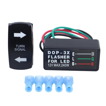 DOP-3X Motorcycle Flash LED Turning Light Controller, 3 In 1