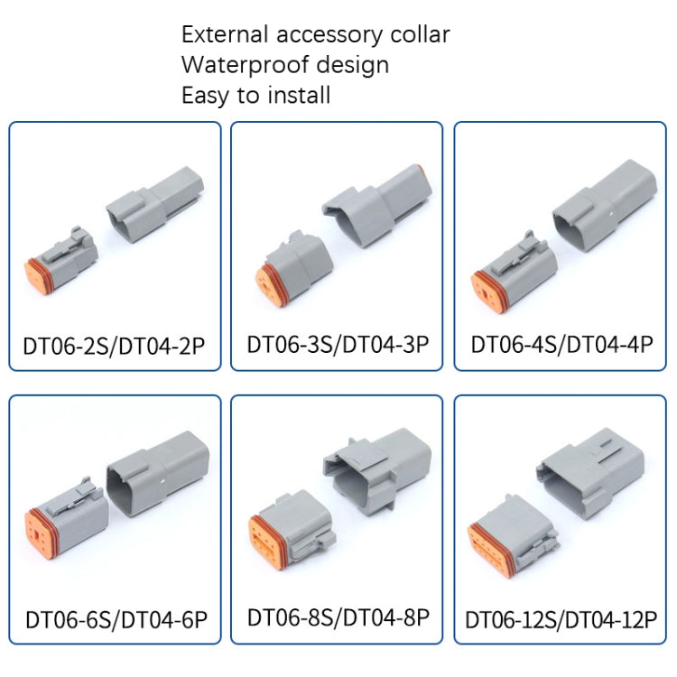Car Waterproof Connector Conductive Connection Terminal, 4 PCS DT04-2P / DT06-2S With Copper, 4 PCS DT04-3P / DT06-3S With Copper, 2 PCS DT04-4P / DT06-4S With Copper, 2 PCS DT04-6P / DT06-6S With Copper, 2 PCS DT04-8P / DT06-8S With Copper