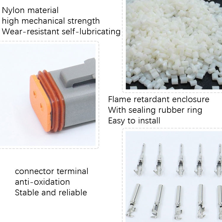 Car Waterproof Connector Conductive Connection Terminal, 4 PCS DT04-2P / DT06-2S With Copper, 4 PCS DT04-3P / DT06-3S With Copper, 2 PCS DT04-4P / DT06-4S With Copper, 2 PCS DT04-6P / DT06-6S With Copper, 2 PCS DT04-8P / DT06-8S With Copper