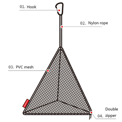 CLS Outdoor Triangular Foldable Storage Mesh Bag, S, M, L