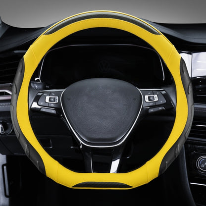 Leather Carbon Fiber Stitching Car Steering Wheel Set, Diameter:, 38cm