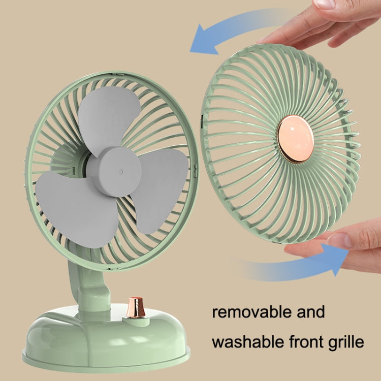 F10 Portable Quiet Desktop Retro Moving Head USB Fan, F10 Milk White, F10 Bean Green