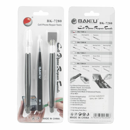 BAKU Solder Slurry Removal Scraper Tweezers Set, BK-7280