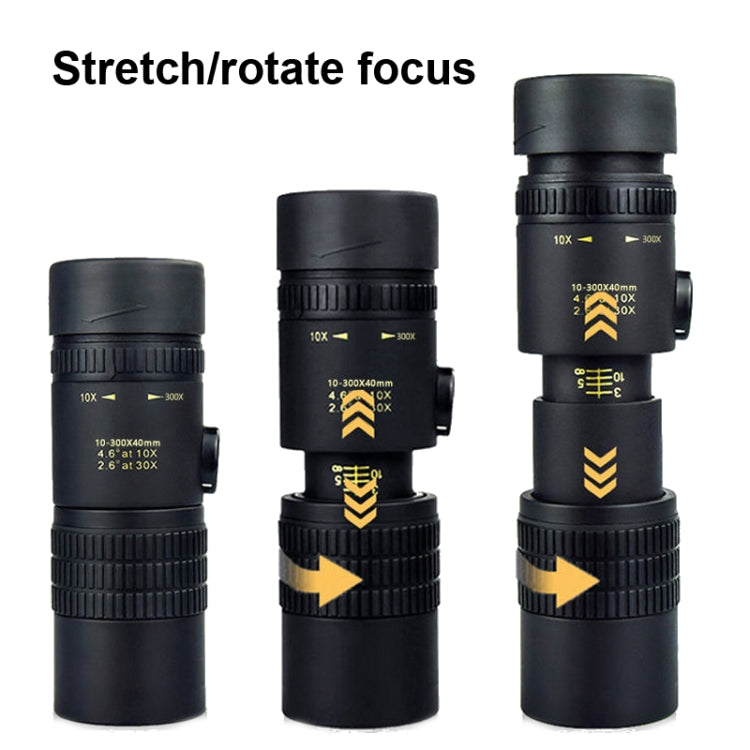 10-300x40 Monocular HD Telescope BAK4 Prism Telescope,Style:, Standard