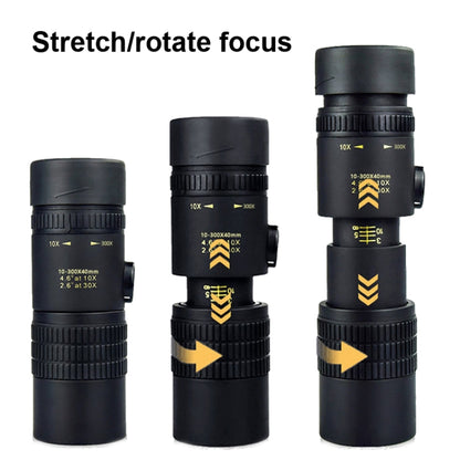 10-300x40 Monocular HD Telescope BAK4 Prism Telescope,Style:, Standard
