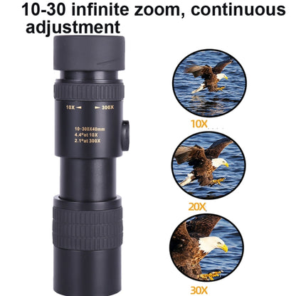 10-300x40 Monocular HD Telescope BAK4 Prism Telescope,Style:, Standard