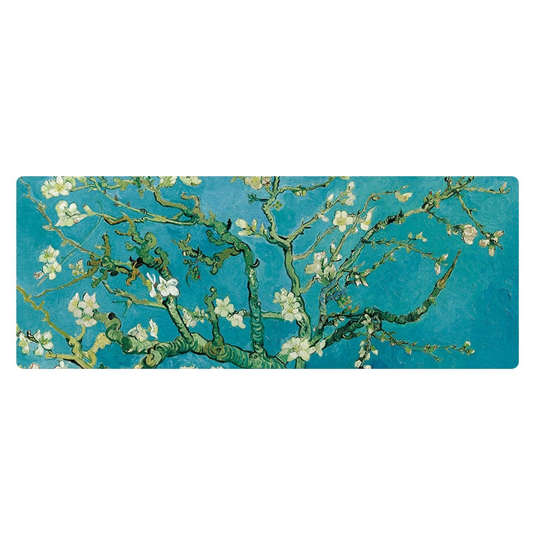 Am002 Large Oil Painting Desk Rubber Mouse Pad, 300x800x5mm Stitched Edges, 400x900x4mm Stitched Edges, 400x900x5mm Stitched Edges, 300x800x1.5mm No Stitched Edges, 300x800x3mm Stitched Edges