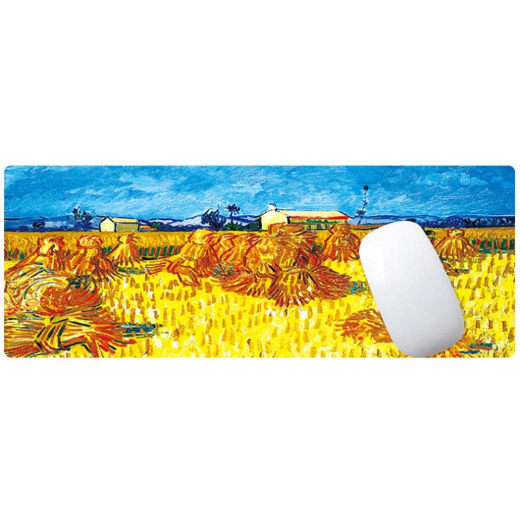 Am002 Large Oil Painting Desk Rubber Mouse Pad, 300x800x5mm Stitched Edges, 400x900x4mm Stitched Edges, 400x900x5mm Stitched Edges, 300x800x1.5mm No Stitched Edges, 300x800x3mm Stitched Edges
