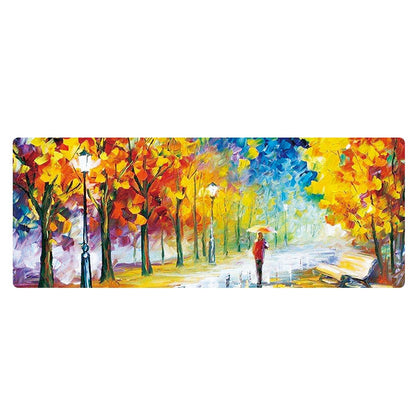 Am002 Large Oil Painting Desk Rubber Mouse Pad, 300x800x4mm Stitched Edges, 400x900x1.5mm No Stitched Edges, 400x900x3mm Stitched Edges, 400x900x2mm Stitched Edges, 300x800x2mm Stitched Edges