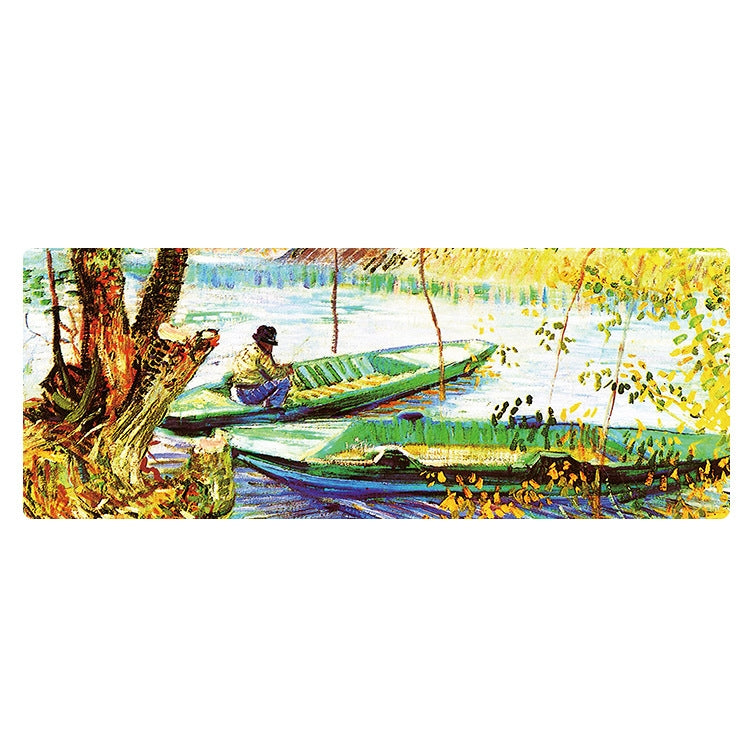 Am002 Large Oil Painting Desk Rubber Mouse Pad, 300x800x5mm Stitched Edges, 400x900x4mm Stitched Edges, 400x900x5mm Stitched Edges, 300x800x1.5mm No Stitched Edges, 300x800x3mm Stitched Edges