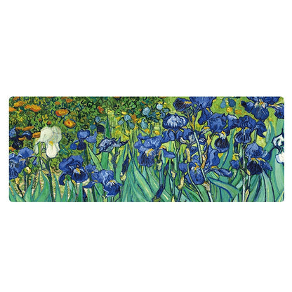 Am002 Large Oil Painting Desk Rubber Mouse Pad, 300x800x5mm Stitched Edges, 400x900x4mm Stitched Edges, 400x900x5mm Stitched Edges, 300x800x1.5mm No Stitched Edges, 300x800x3mm Stitched Edges