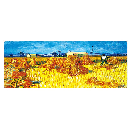 Am002 Large Oil Painting Desk Rubber Mouse Pad, 300x800x5mm Stitched Edges, 400x900x4mm Stitched Edges, 400x900x5mm Stitched Edges, 300x800x1.5mm No Stitched Edges, 300x800x3mm Stitched Edges