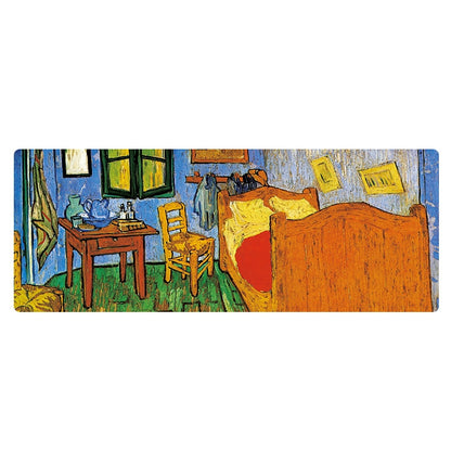 Am002 Large Oil Painting Desk Rubber Mouse Pad, 300x800x5mm Stitched Edges, 400x900x4mm Stitched Edges, 400x900x5mm Stitched Edges, 300x800x1.5mm No Stitched Edges, 300x800x3mm Stitched Edges
