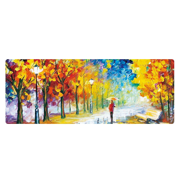 Am002 Large Oil Painting Desk Rubber Mouse Pad, 300x800x5mm Stitched Edges, 400x900x4mm Stitched Edges, 400x900x5mm Stitched Edges, 300x800x1.5mm No Stitched Edges, 300x800x3mm Stitched Edges