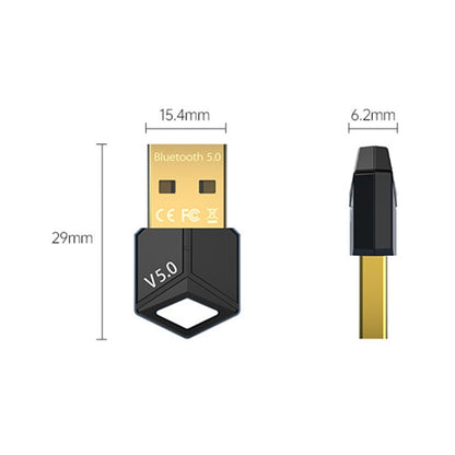 USB Bluetooth Adapter 5.0PC Computer Wireless Audio Receive Transmitter, Color: Black, M25
