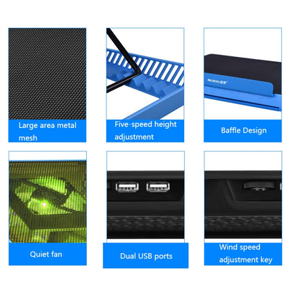 NUOXI H8 Metal Mesh Laptop Cooling Base, H8 6-Fans