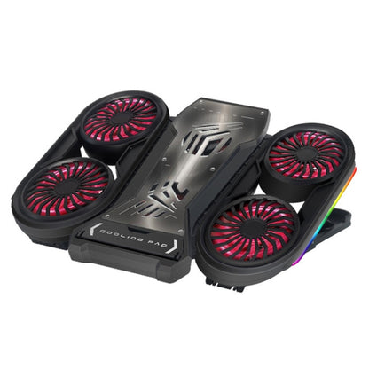 NUOXI Q6 RGB Lighting Effect Laptop Radiator with Phone Holder, Red, Blue