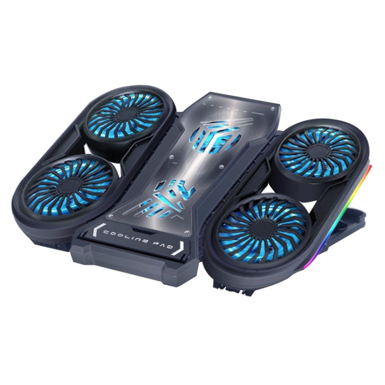 NUOXI Q6 RGB Lighting Effect Laptop Radiator with Phone Holder, Red, Blue